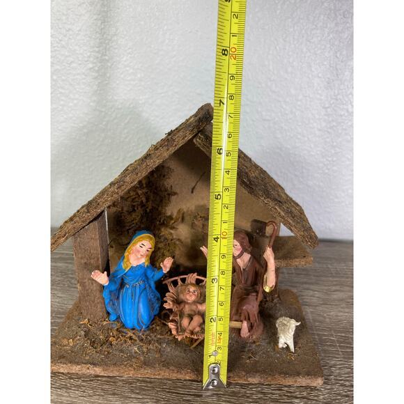 Vintage Italian Wooden Nativity Scene Crèche Set Rustic Handmade Christmas Decor - Picture 7 of 12